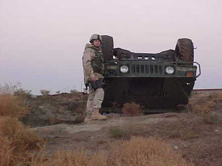 Rolled vehicle in Iraq