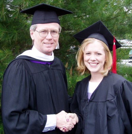 Professor Oldham with a graduating senior
