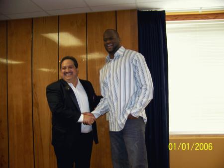 Rene meeting Vince Young at UT