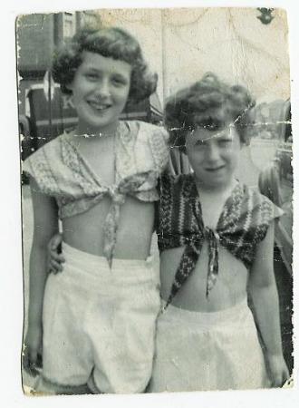 Esther and Dorothy, Park Heights Ave. mid-1940s