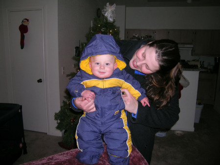 Carter gets ready to play in the "Greatest Snow on Earth!"