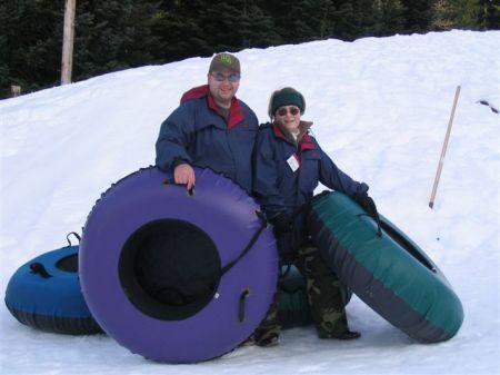Todd & Linda tubing at Mt. Hood Skibowl
