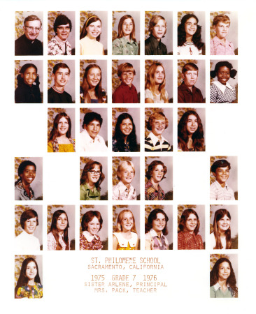 St. Philomene 1975-76 Grade 7 Class Photo