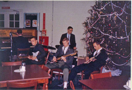 Leaguers playing at a Christmas party