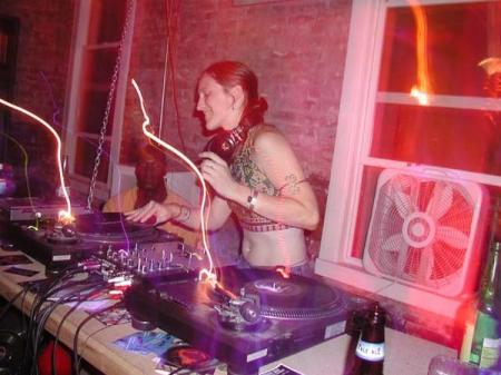 dj-ing at tenderloft party in sf 2002