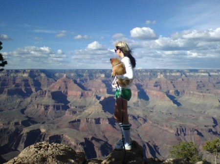 Kristine and her Dog Chewy at the Grand Canyon