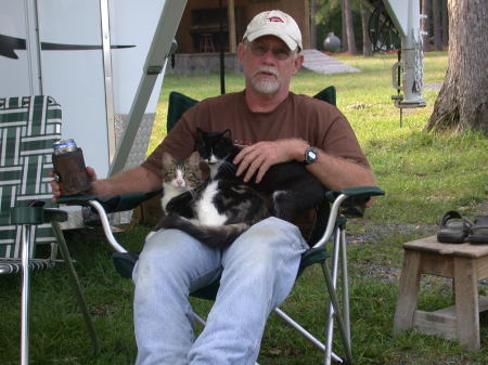 John and camp cats