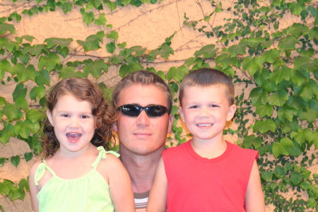 My kids and I at the beach. August 2008