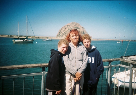 Karen and sons - Morro Bay 2008