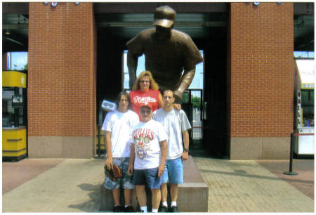 Dad,Travis,Logan,and me at the Phillies game.