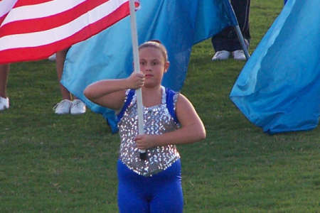 Katie in the color guard