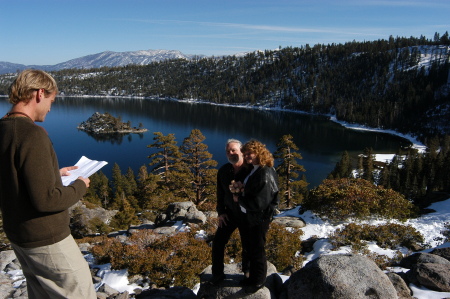 Our Wedding in South Lake Tahoe on a granite dome