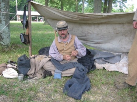 relaxing in camp