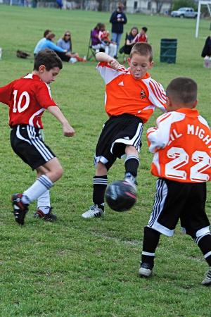 Soccer action shot