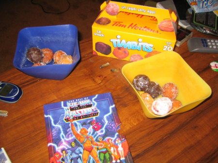 Scrumptious food, He-Man, life is good.