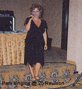 Pam singing  20 Year class Reunion