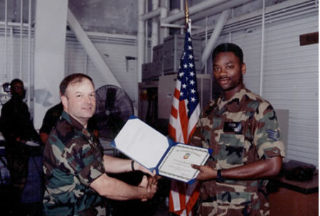 Rob getting promoted to Staff Sergeant (E-5)