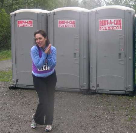 Waiting for the can in Alaskan Marathon