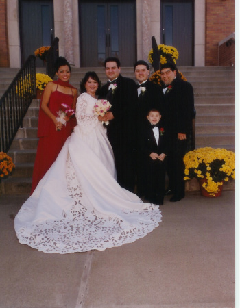 Wedding - outside church on stairs