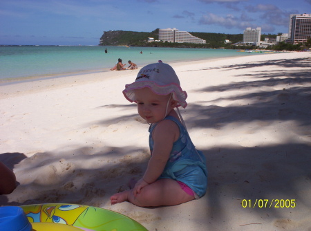 Skylar on the beach - Guam