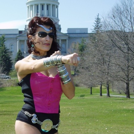 Girl Power Pop Superhero, Cookie Cutter Girl, strikin' a pose at the CAPITOL BUILDING in AUGUSTA, ME!