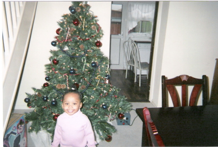 My daughter on Christmas in England at our house