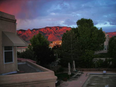 sunset on the Sandias, backyard