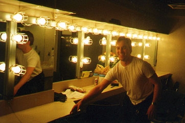 John in the dressing room