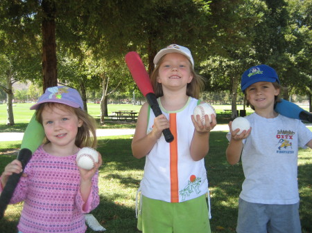 Playing baseball at a local park in SimiValley