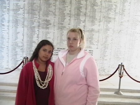 Kala and Crystal at Pearl Harbor