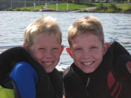 Ryan and Casey on our boat