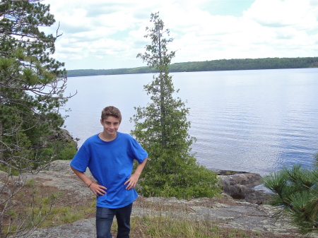 Kalan on one of the many islands on Michigamme