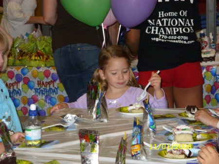 karsen eating her birthday cake