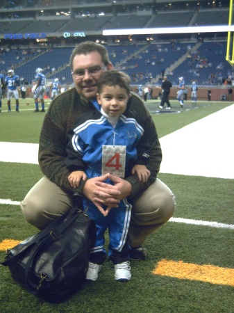 At the lions game with my son.