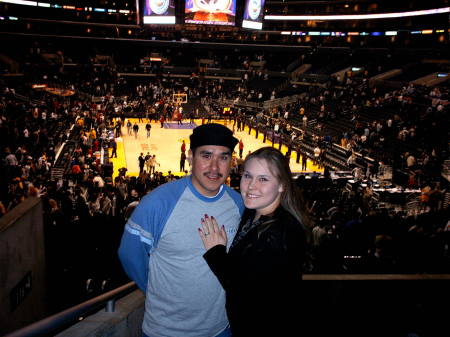 Me and my Hubby at the Lakers Game
