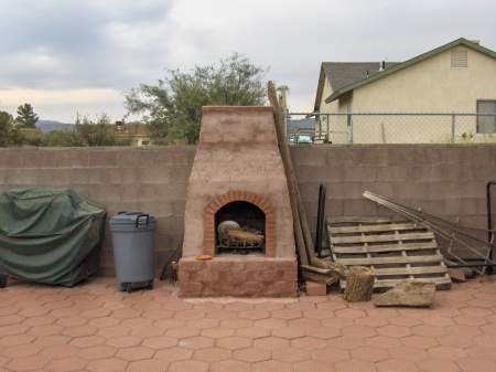 fire place in back yard