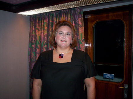 Karen on formal night - Carribean Cruise 2004
