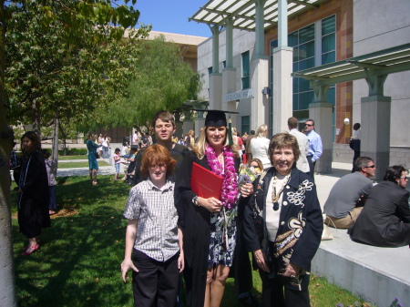 My graduation day May 08 with my sons and mom