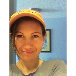 front face orange hat
