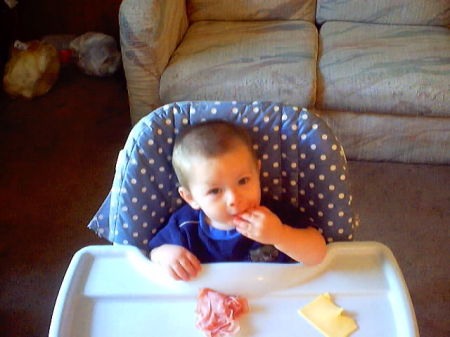 Gabriel doin what he does best....eating!