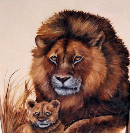 Lion and cub.