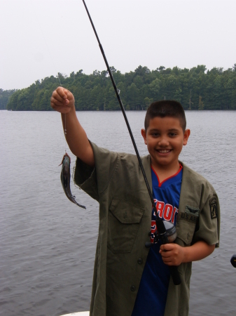 Andres' first catch....