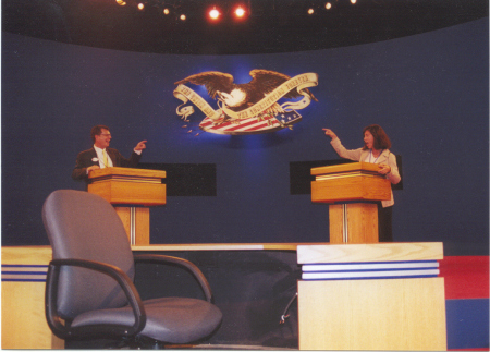 On the Podium - Presidential Debate 2000 at UMASS Boston