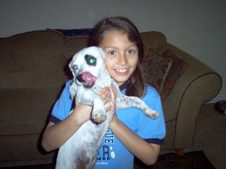 my daughter Erica and her dog patches