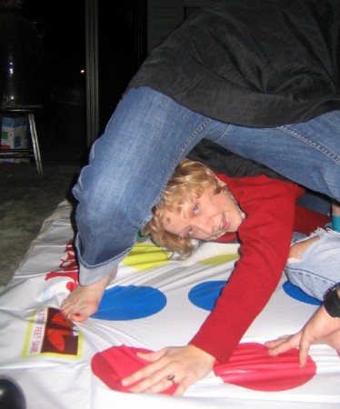 Playing Twister at Silas' Birthday Party