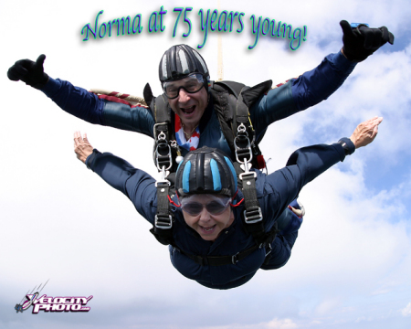 Norma's First Skydive on Her 75th Birthday