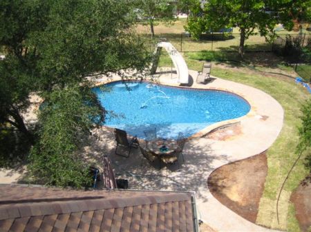 Birdseye view of backyard