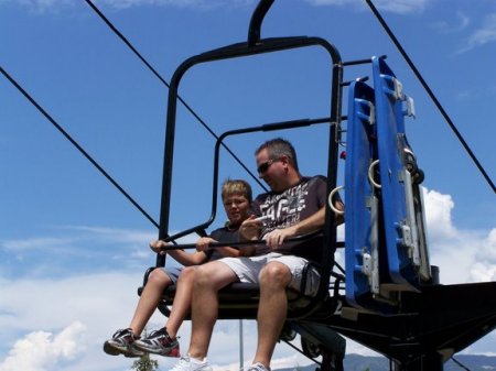 Chad & Austin on chairlift in Steamboat