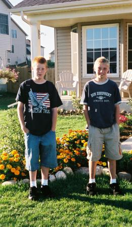 Zach (on the right) and Jared...first day of 6th grade in front of our home!!