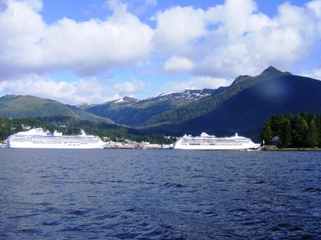 View of Ketchikan from fishing boat